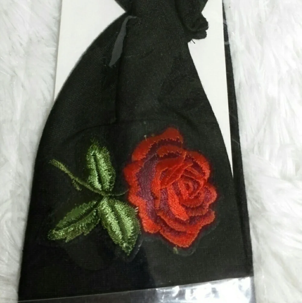 Rose Embroidered Patched Headband